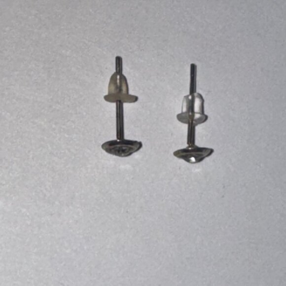 5 Mm Round Cz And Sterling Post Earrings - Picture 3 of 7